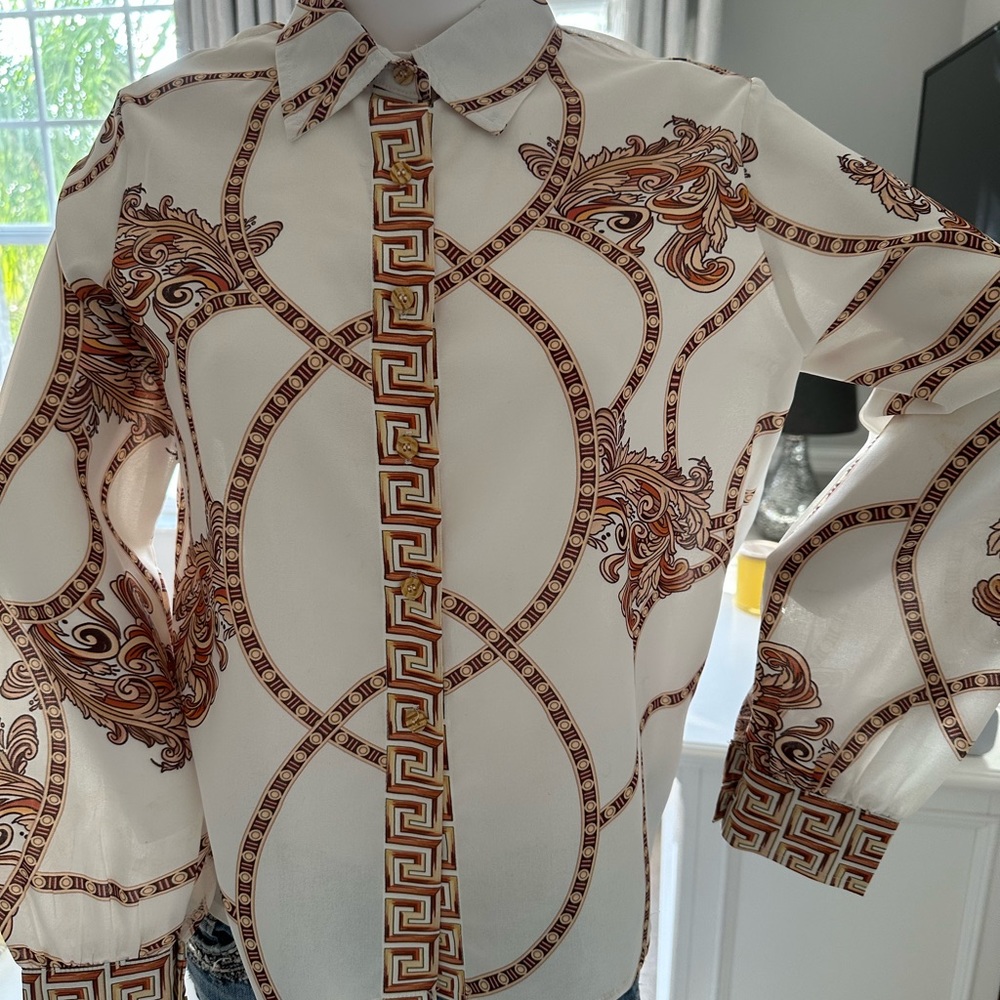 Classy Button Down Blouse -Size Small - image 1